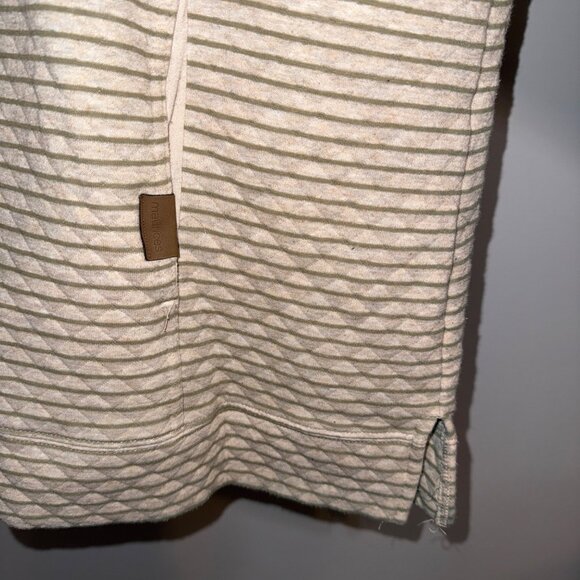 Maurices Marled Olive & Cream Striped Pullover With Half-Zip & Drawstring 4X - Picture 4 of 8